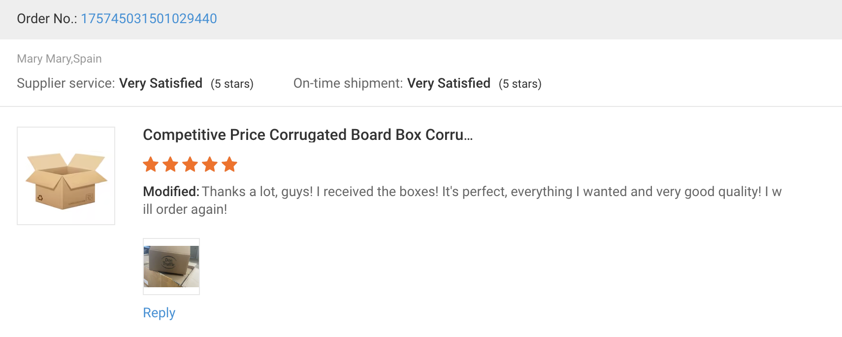 Customer review