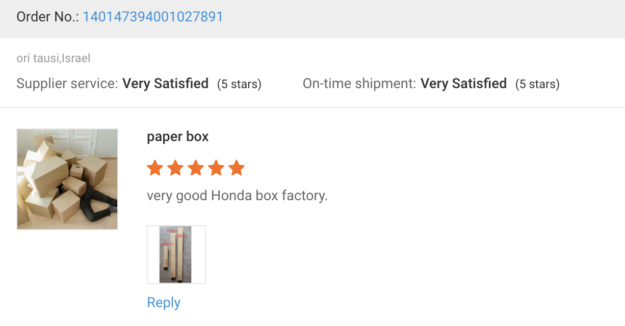 Customer review